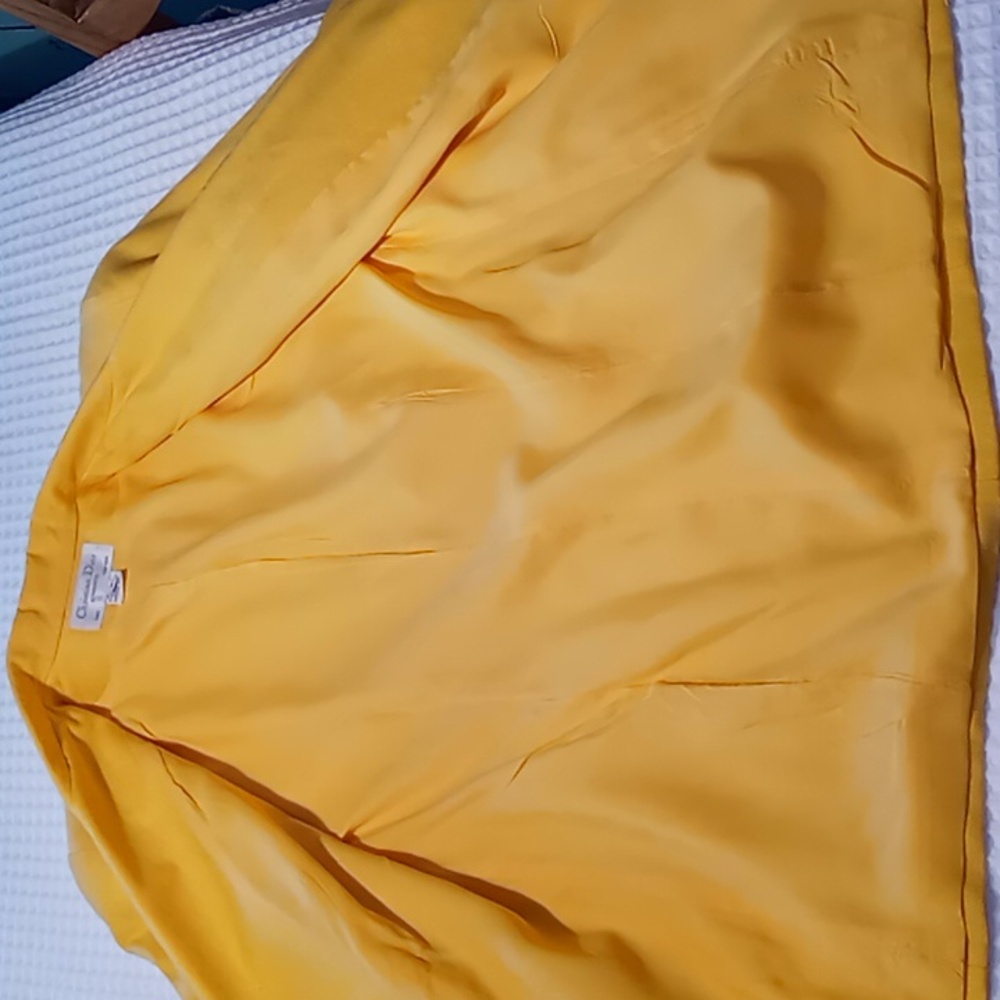 Vintage Christian Dior Linen Blazer Yellow Size 8 - Picture 16 of 16